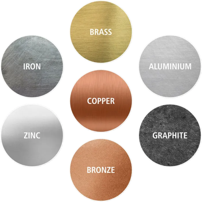 The Liquid Metal finish palette