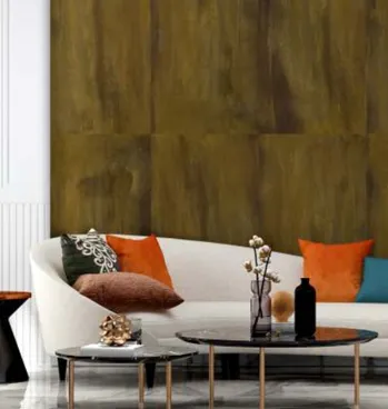 Antique patina feature wall in an interior lounge setting